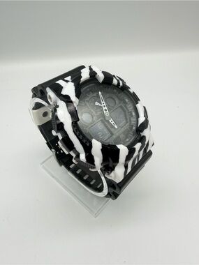 Custom Casio G-Shock GA-100 Zebra Black White Art Watch 5081